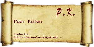 Puer Kelen névjegykártya